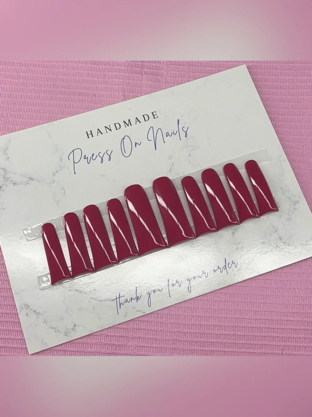 2XL duck press on nails solid color handmade custom builder gel